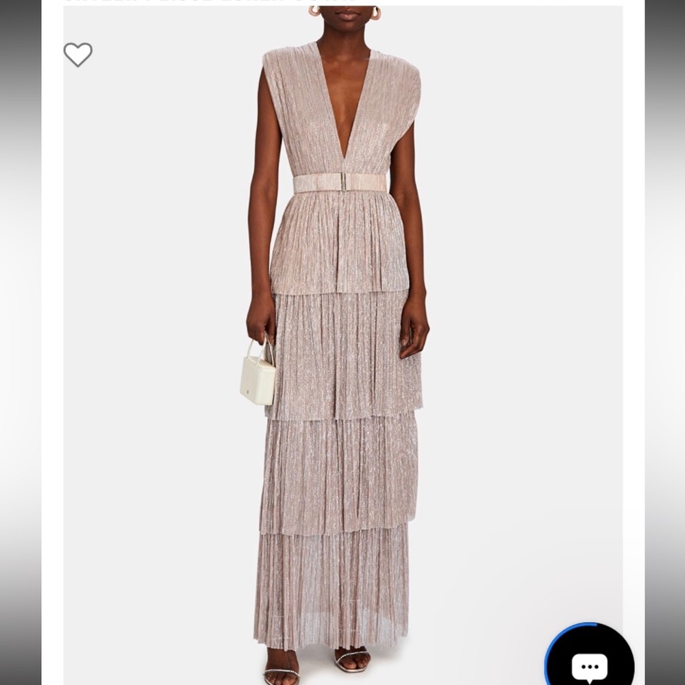 Sabina Musayev skyler plisse lurex gown never worn